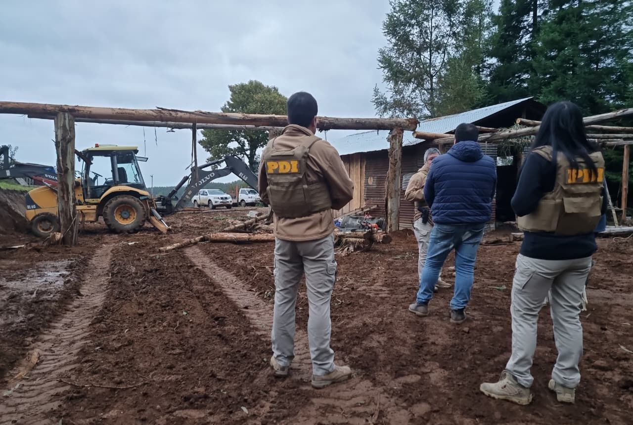 PDI detuvo a dos personas por usurpación y sustracción de madera en Mariquina