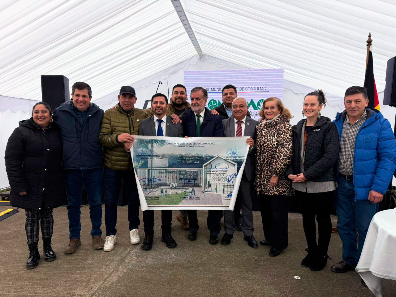 Con acento en la descentralización, instalan primera piedra del Centro Cultural de Contulmo