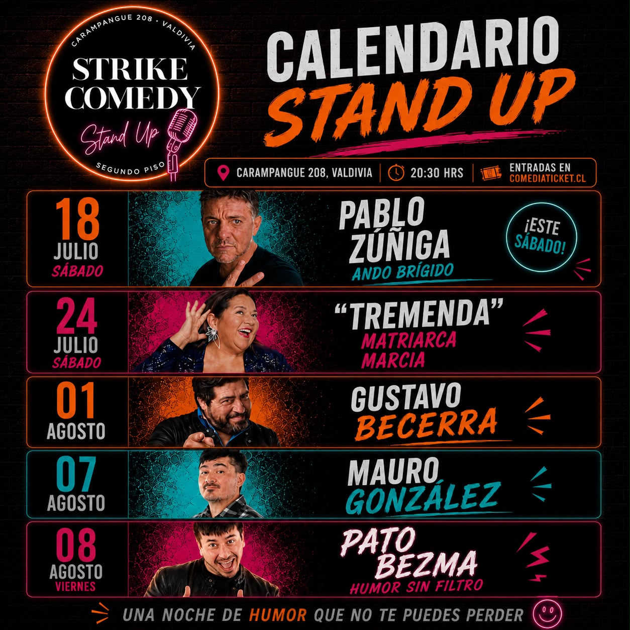 Strike Comedy anuncia imperdible calendario de stand up...<span class="font-thin text-xs"> [Leer más]</span>