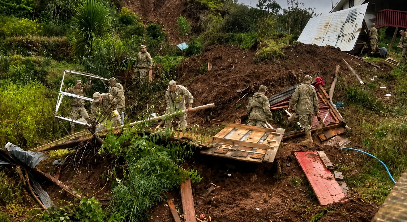 Continúa el despliegue del Ejército en Corral y Niebla ante la emergencia provocada por el sistema frontal