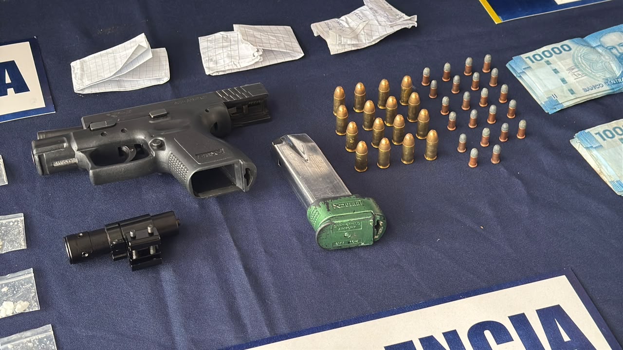 PDI detuvo a dos personas e incautó droga, arma de fuego y municiones en Valdivia